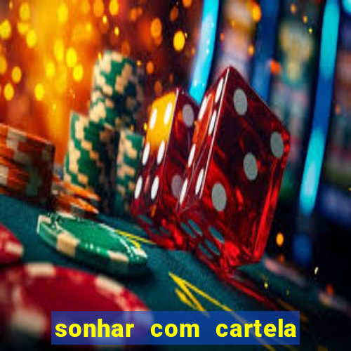 sonhar com cartela de bingo